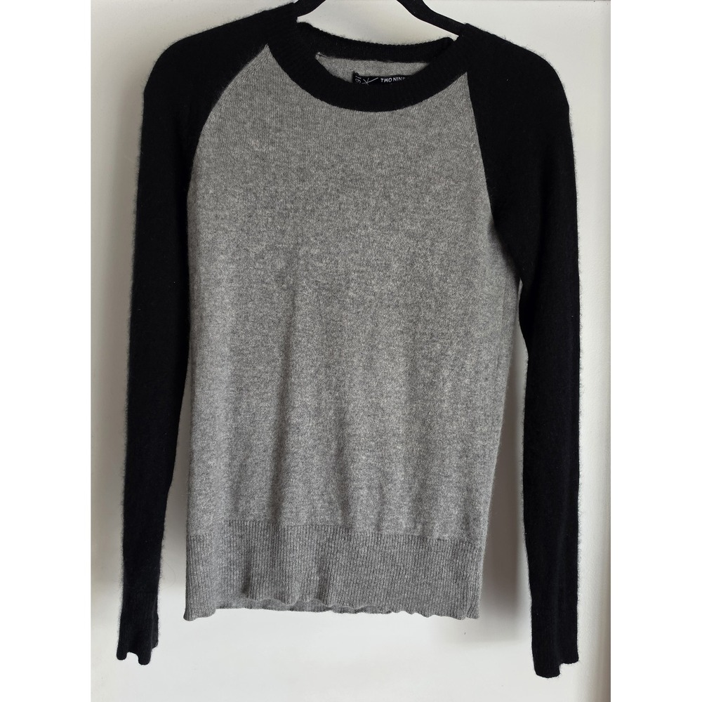 Two Nine One Cashmere Women's Gray Long Sleeve Pullover Sweater